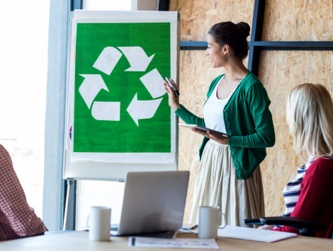 Office recycling and sustainable workspace